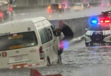 Hail and heavy rain flood the Mexico-Puebla highway; Metro Line A is affected