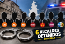 Six mayors from Puebla have ended up in custody; one more remains at large.